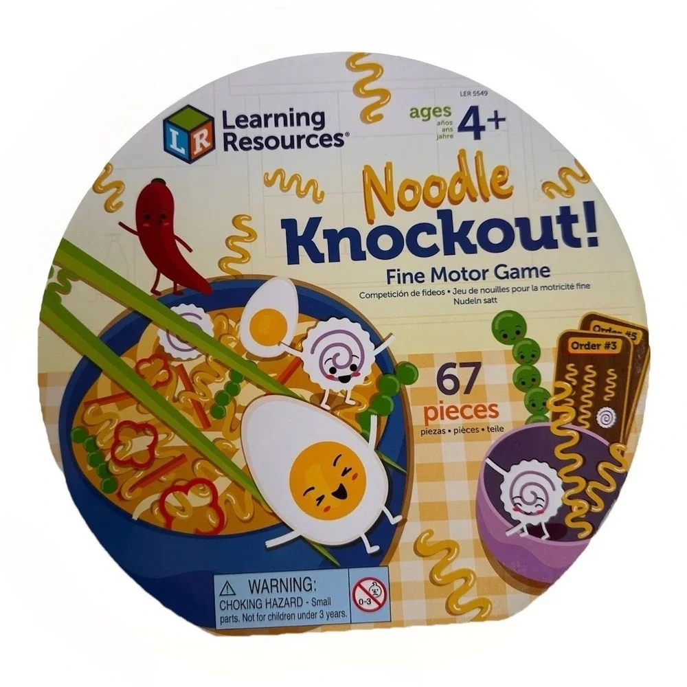 67 Pcs Learning Resources Noodle Knockout! Ramen Rumble Fine Motor Game for Kids